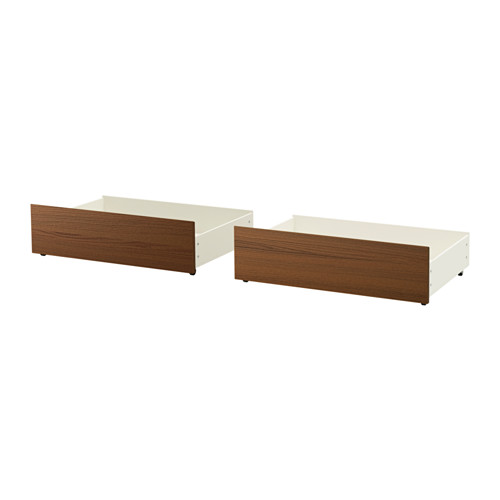 MALM Underbed storage box for high bed brown stained ash veneer, Queen/King IKEA