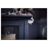 MALSJÖ Glass-door cabinet, black stained, 23 5/8x15 3/4x73 1/4 "