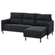 MANNARP Loveseat with chaise, Saxemara black-blue