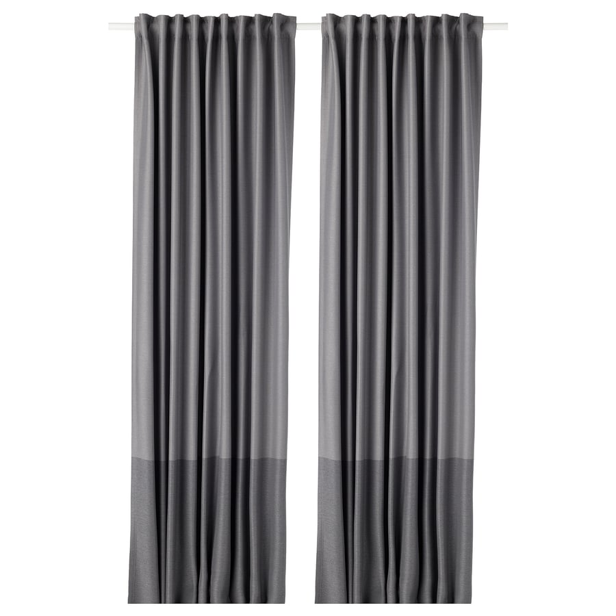 MARJUN Room darkening curtains, 1 pair, gray, 57x98" (145x250 cm) IKEA CA