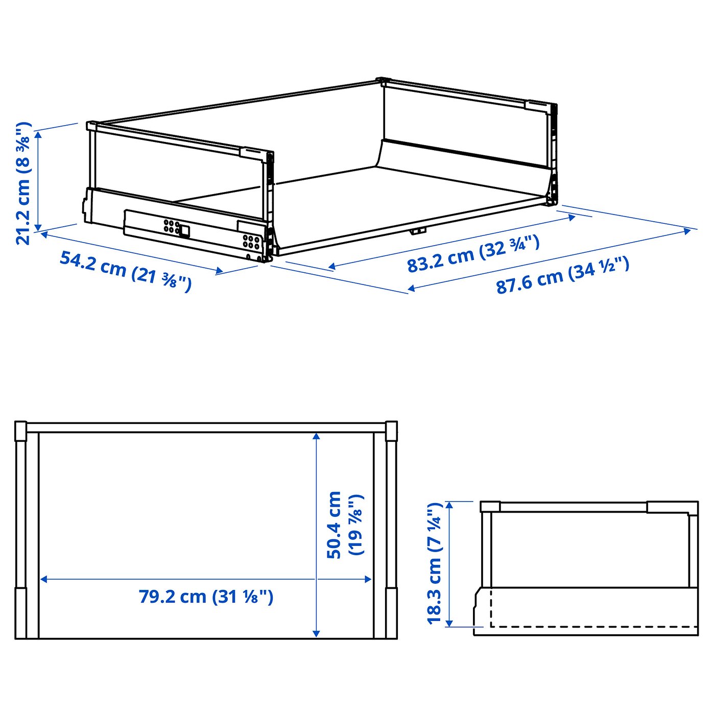 Hyページ MAXIMERA drawer, high, white, 91x61 cm (36x24