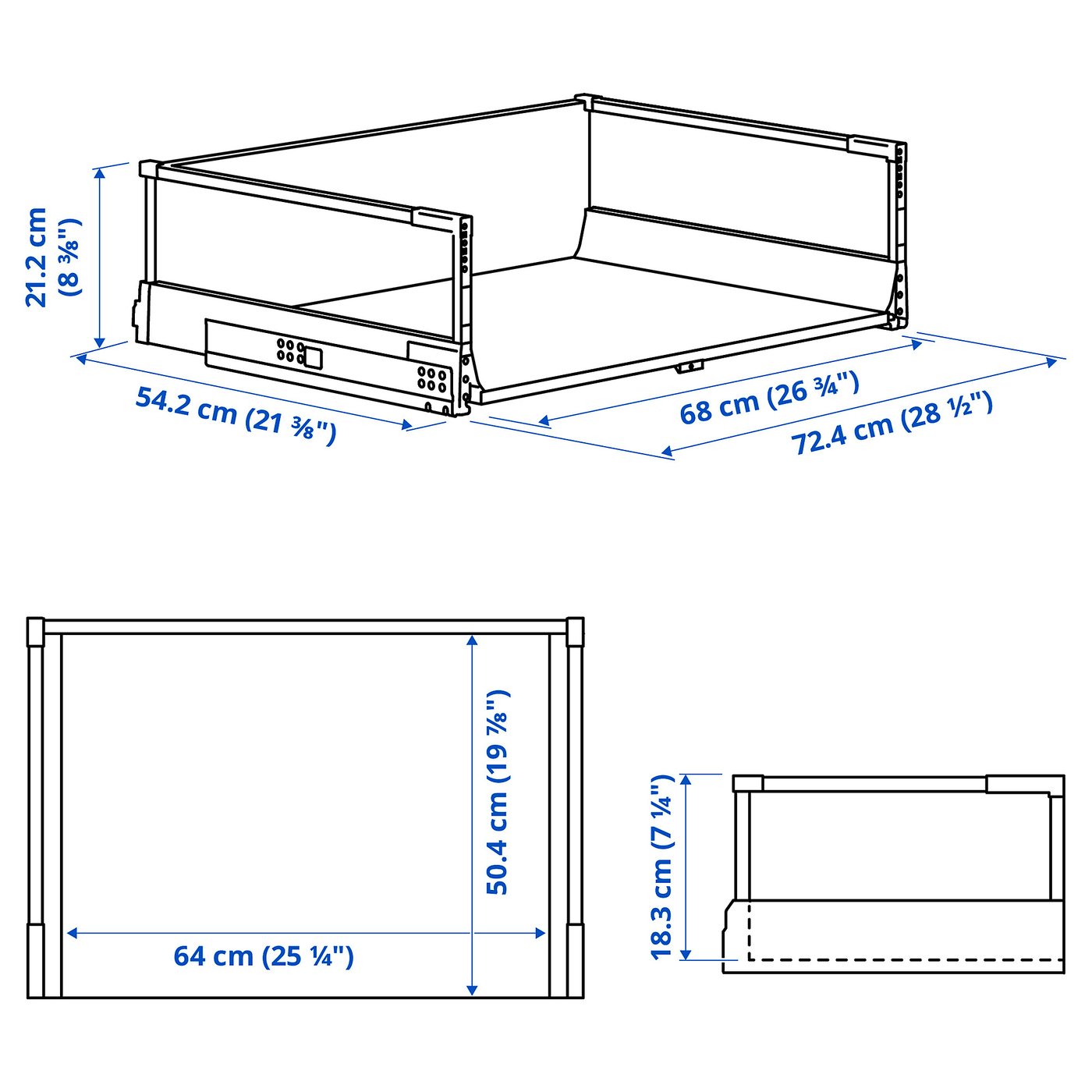 MAXIMERA drawer, high, white, 76x61 cm (30x24
