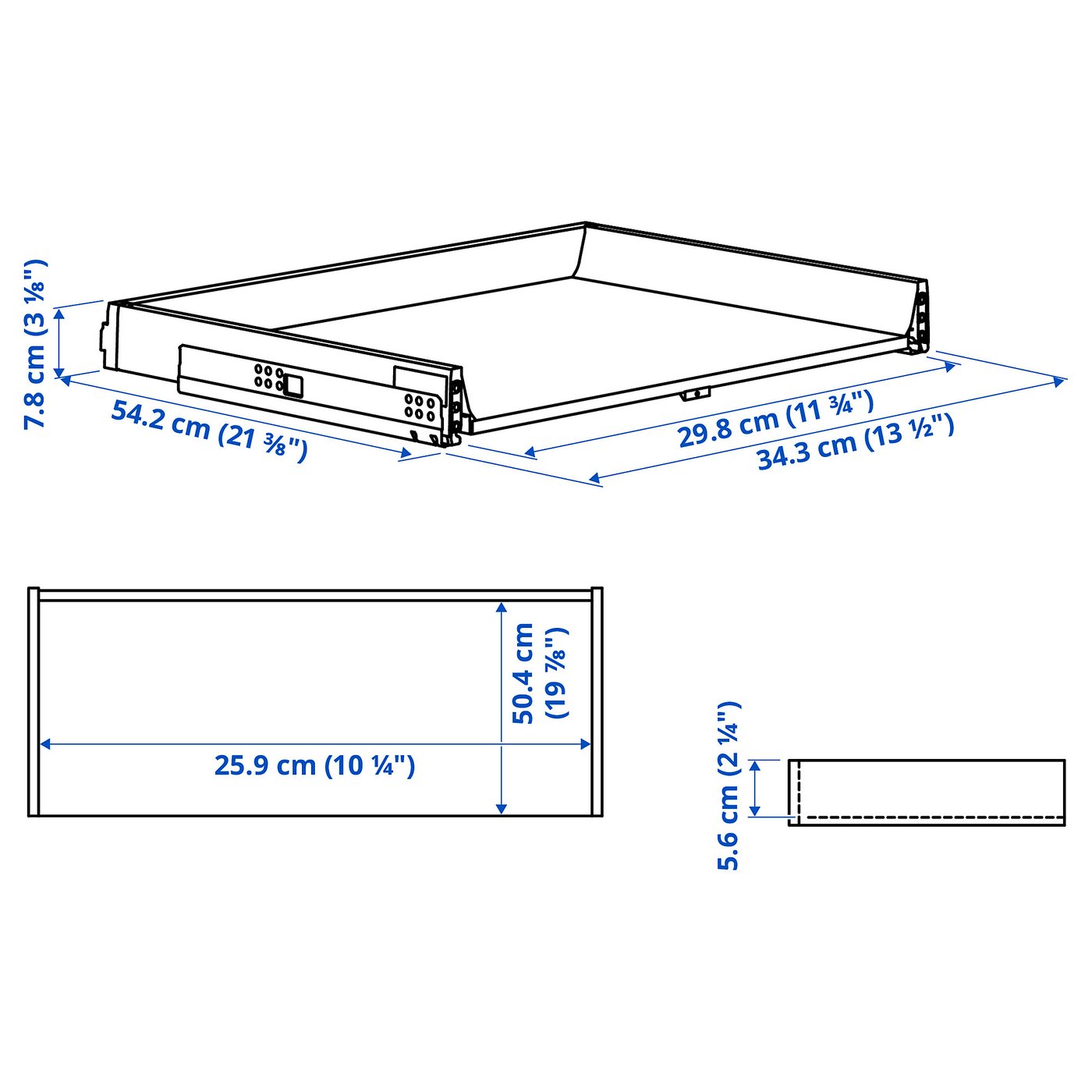 MAXIMERA drawer, low, white, 38x61 cm (15x24