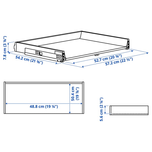 MAXIMERA Drawer, low, white, 24x24 "
