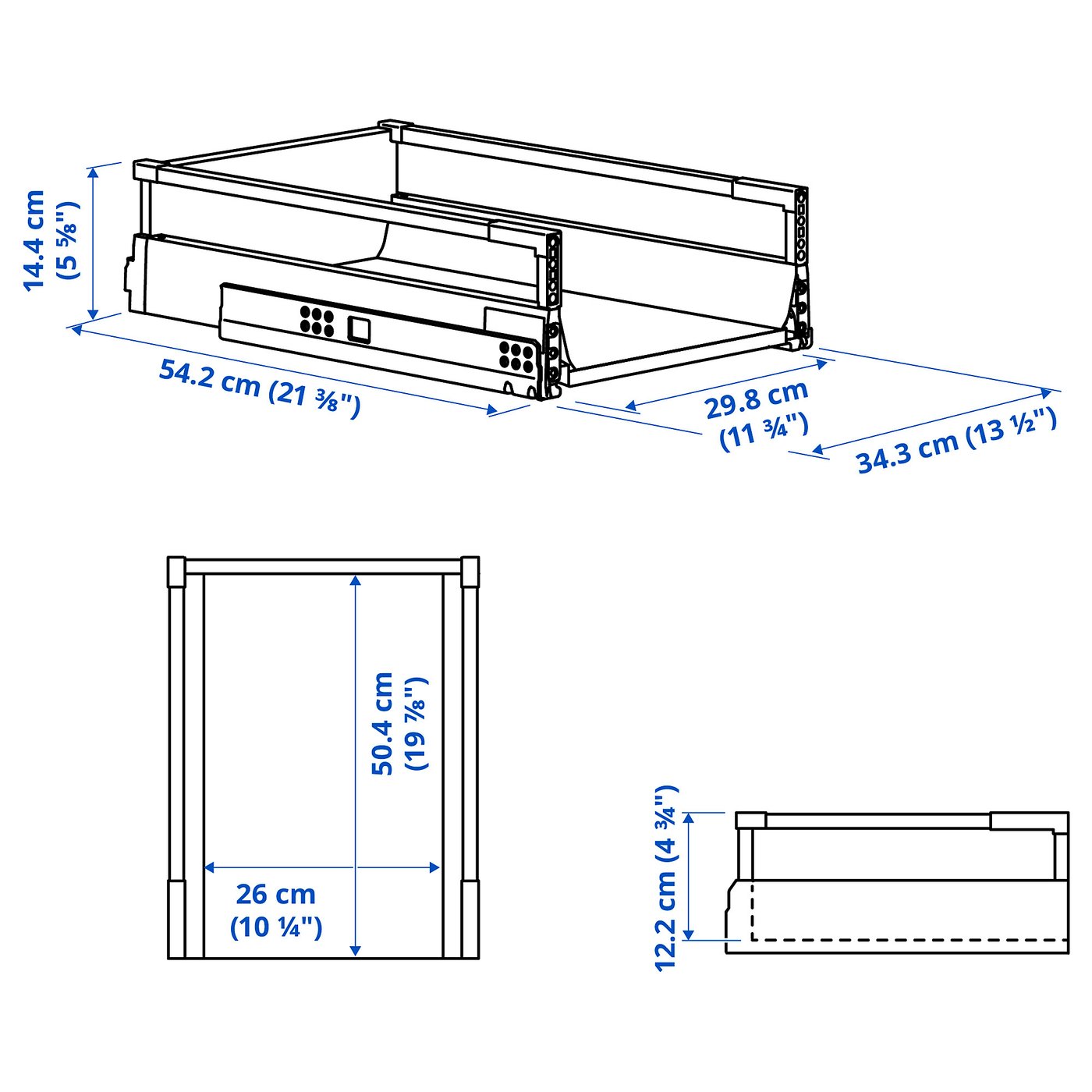 MAXIMERA drawer, medium, white, 38x61 cm (15x24