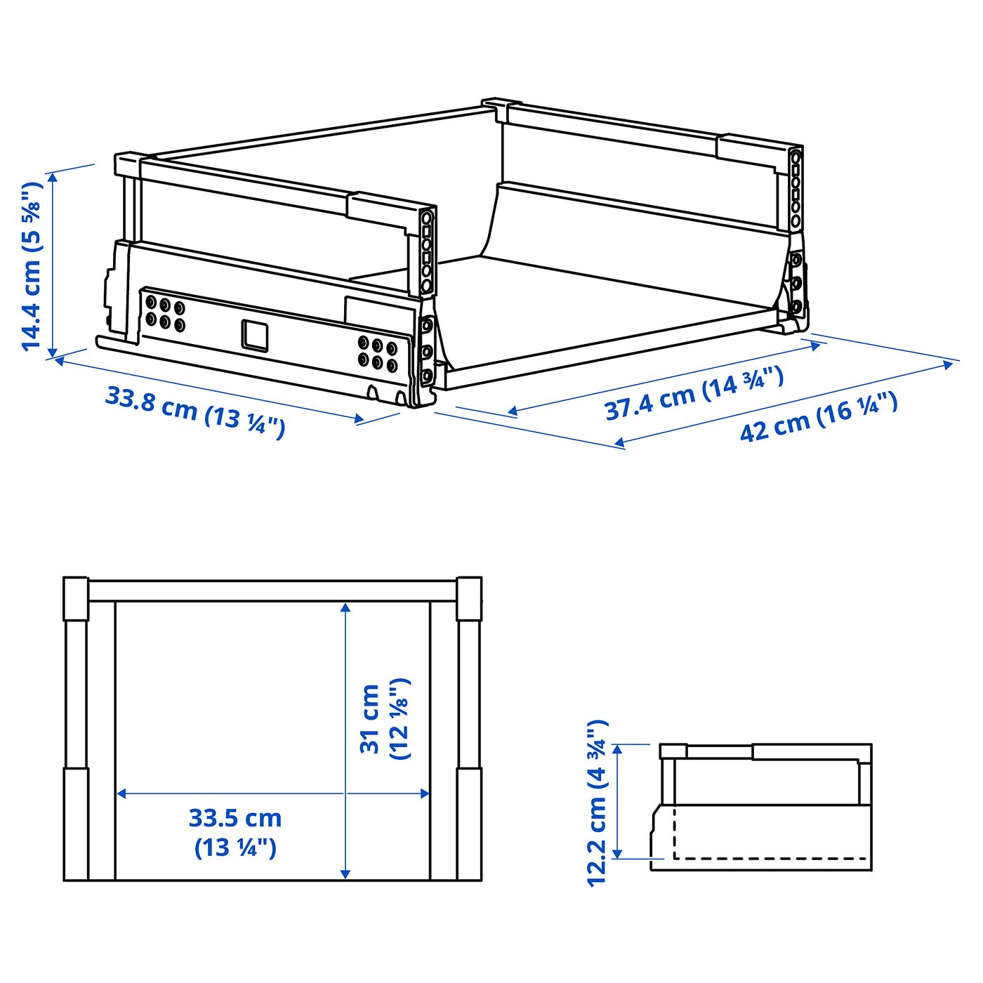 MAXIMERA drawer, medium, white, 46x38 cm (18x143/4