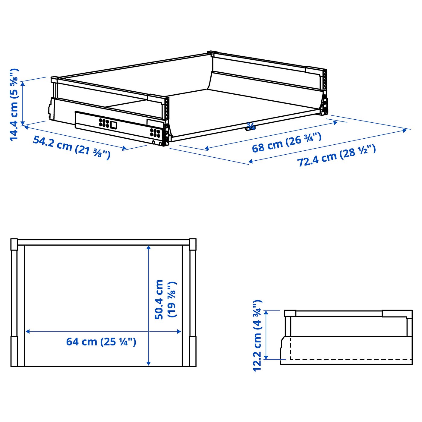 MAXIMERA drawer, medium, white, 76x61 cm (30x24