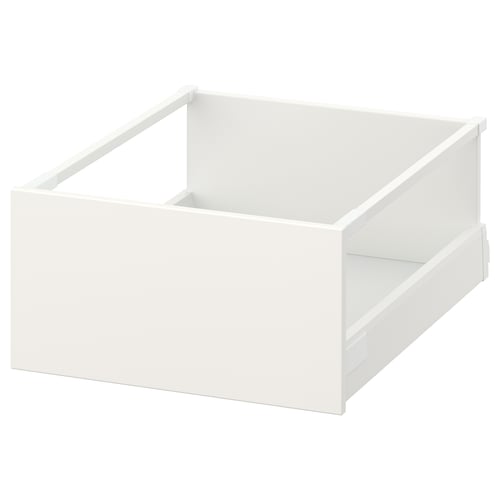 MAXIMERA, white drawer, steel and wood, rectangular, clean design.