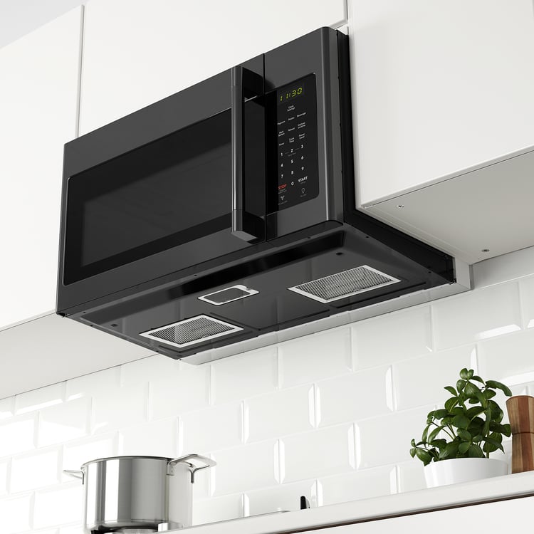 MEDELNIVÅ over the range microwave, black Stainless steel IKEA CA