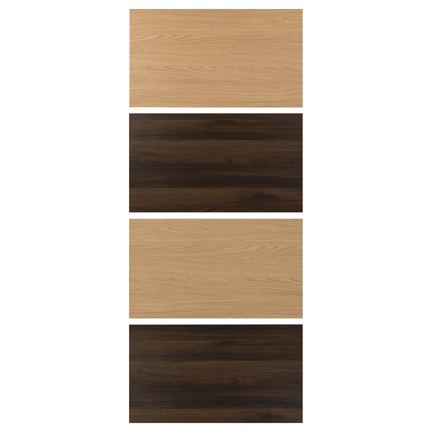 MEHAMN 4 panels for sliding door frame - dark brown oak effect/oak effect 100x236 cm (39 3/8x92 7/8 ")