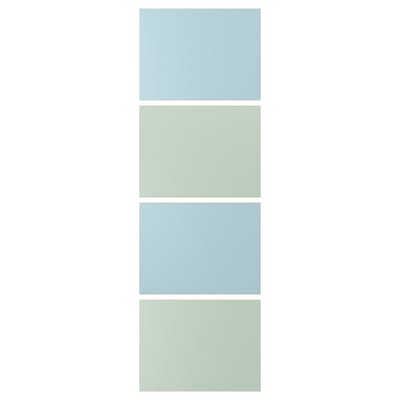 MEHAMN 4 panels for sliding door frame, light blue/light green, 29 1/2x92 7/8 "