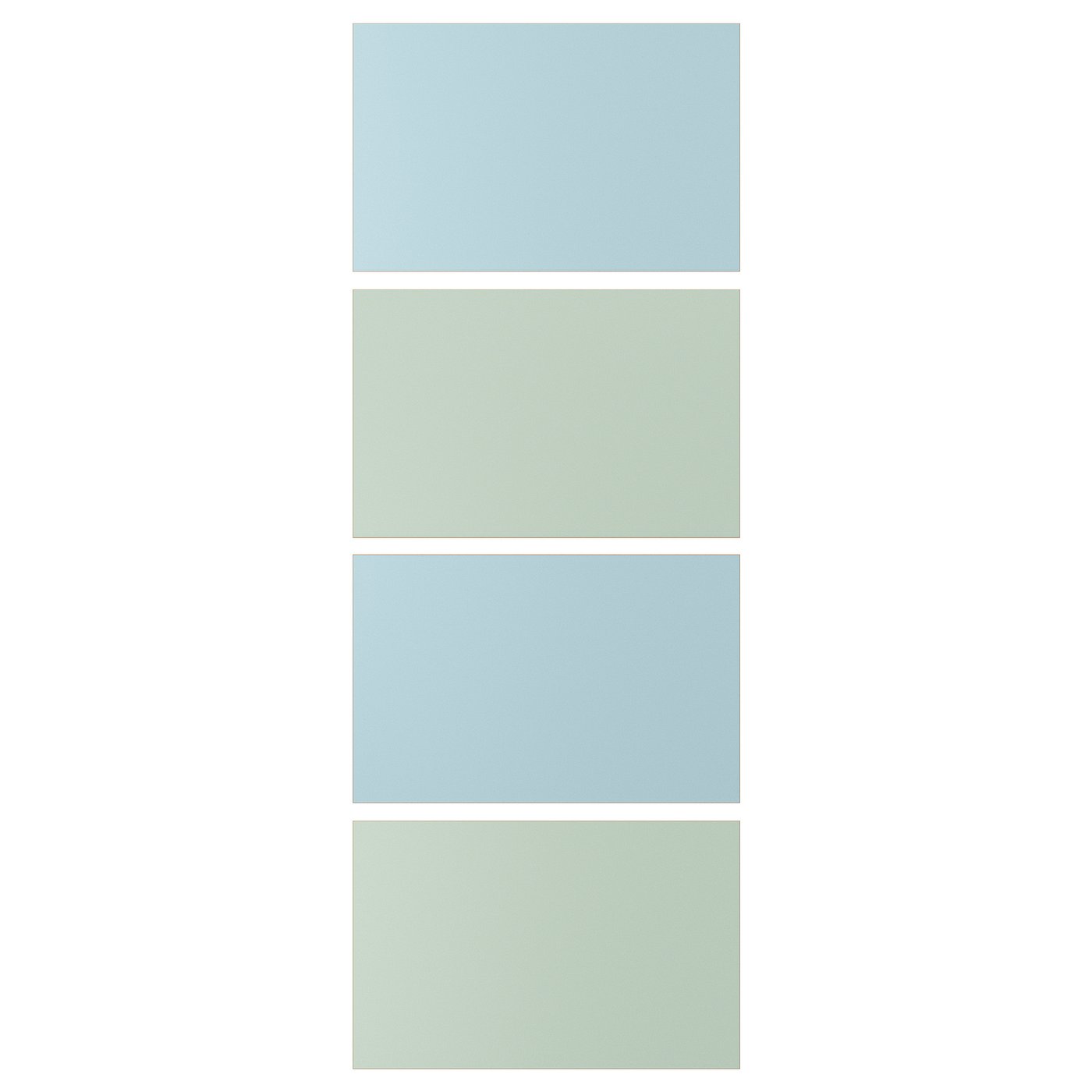 MEHAMN 4 panels for sliding door frame, light blue/light green