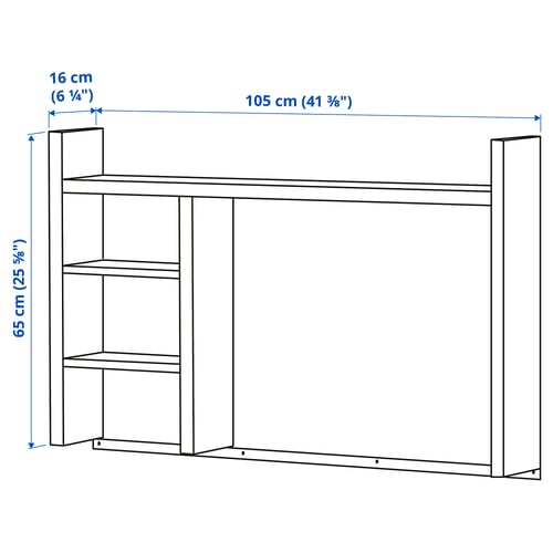 MICKE addon unithigh, white, 105x65 cm (413/8x255/8") IKEA CA