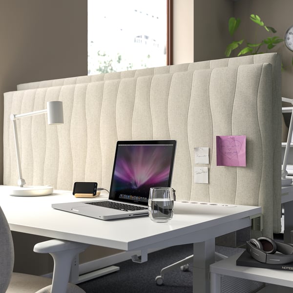 MITTZON Acoustic screen for desk, Gunnared beige, 65x28 3/8 "