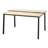 MITTZON Conference table, birch veneer/black, 55 1/8x42 1/2x29 1/2 "