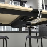 MITTZON Conference table, birch veneer/black, 55 1/8x42 1/2x29 1/2 "