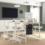 MITTZON Conference table, birch veneer/white, 47 1/4x42 1/2x41 3/8 "