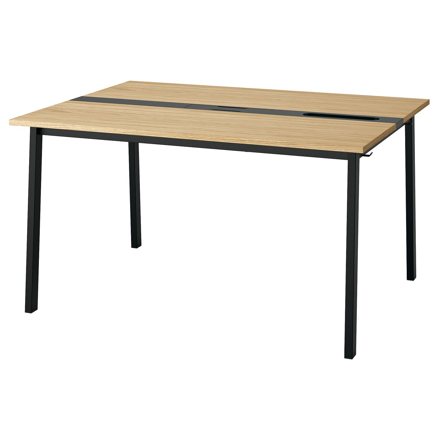MITTZON conference table, birch veneer/black, 140x108x75 cm (551