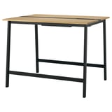 MITTZON Conference table, oak veneer/black, 55 1/8x42 1/2x41 3/8 "