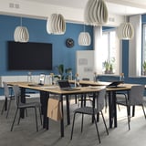 MITTZON Conference table, oak veneer/black, 47 1/4x26 3/4x29 1/2 "