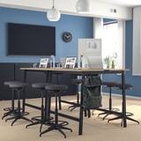 MITTZON Conference table, oak veneer/black, 55 1/8x42 1/2x41 3/8 "