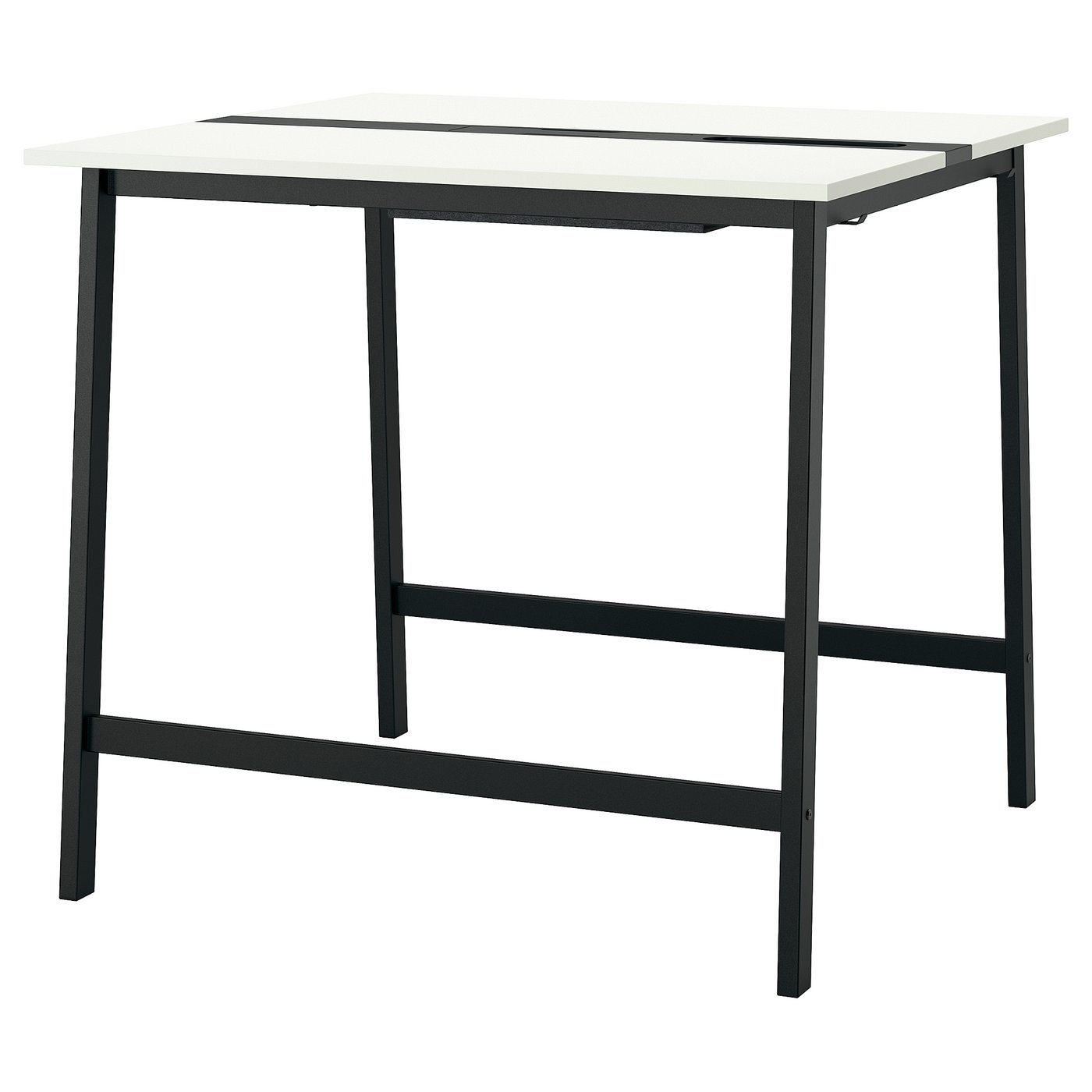 MITTZON conference table, white/black, 120x108x105 cm (471/4x421