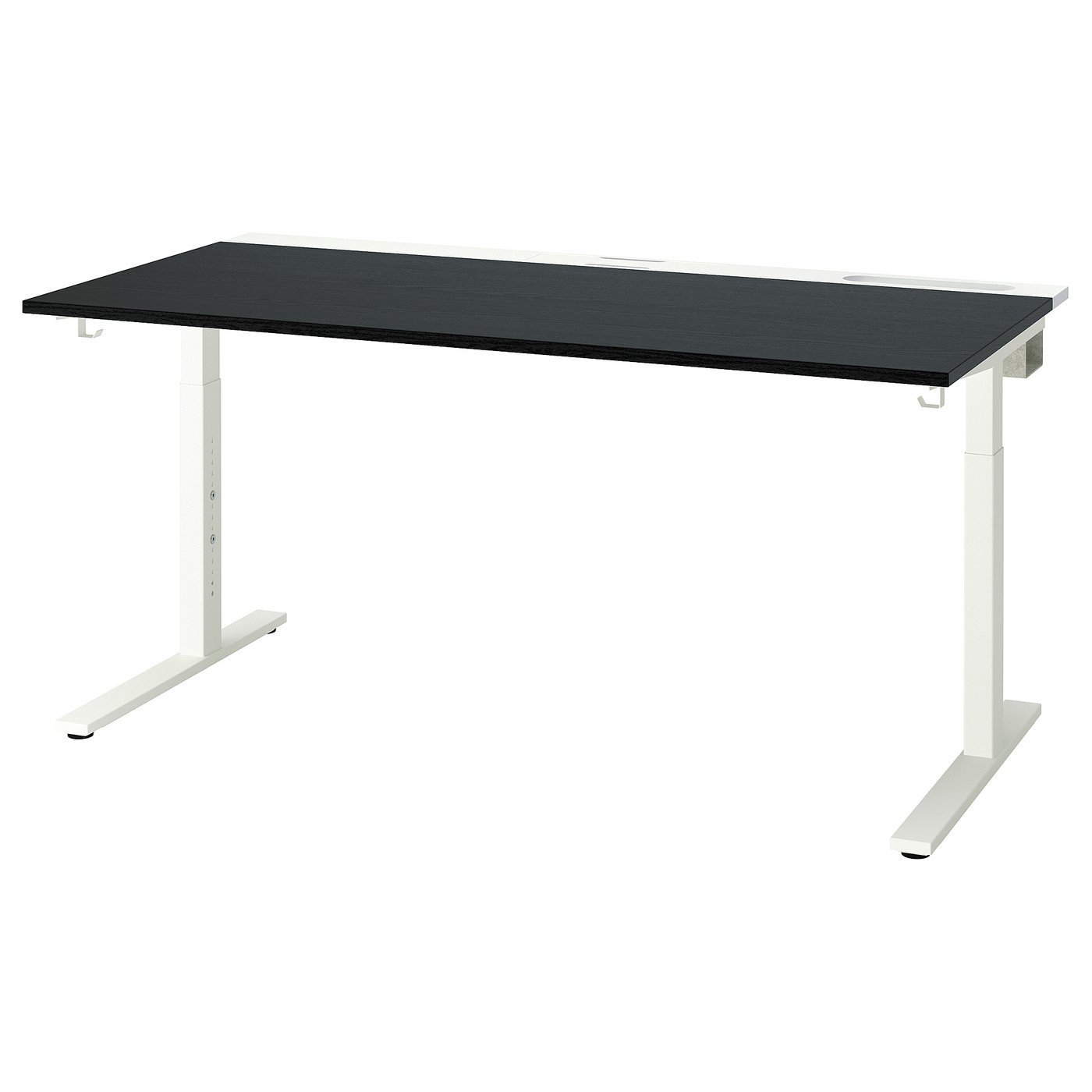 MITTZON desk, black stained ash veneer white, 160x80 cm (63x311/2