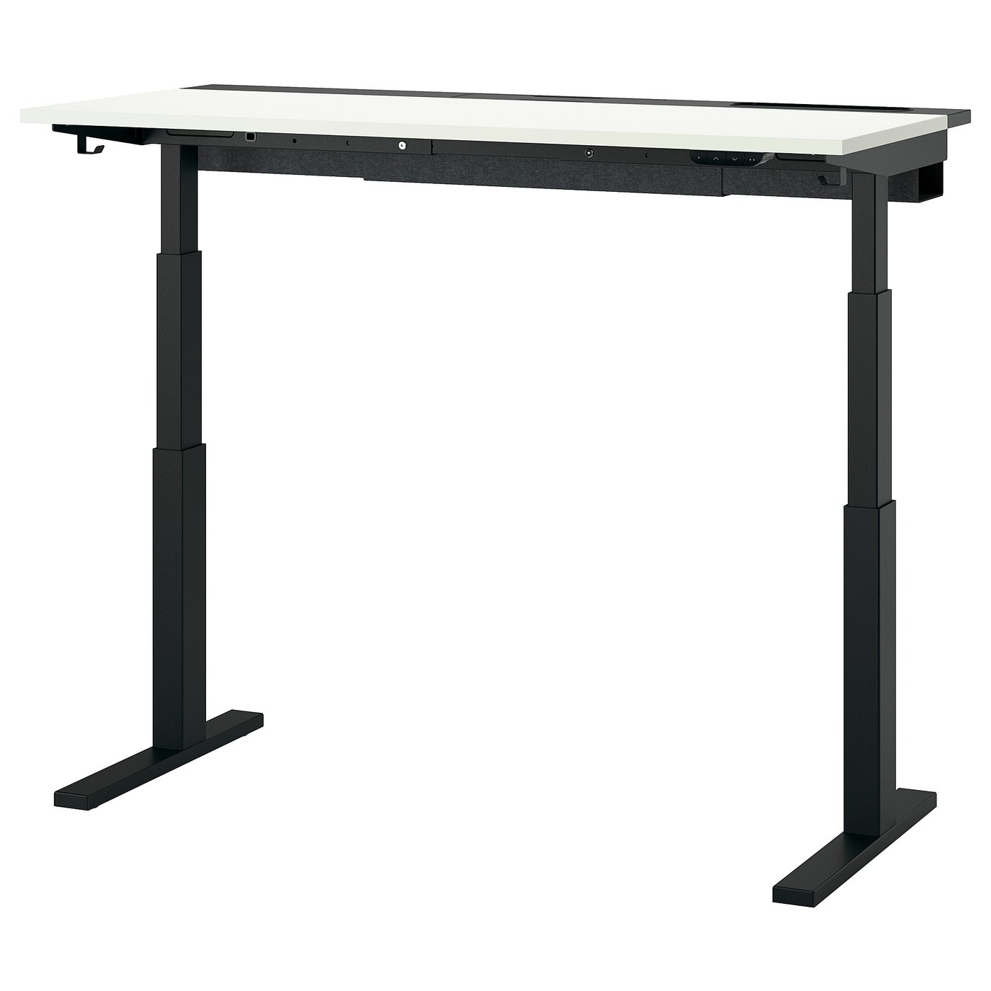 MITTZON desk sit/stand, electric white/black, 140x60 cm (551/8x235