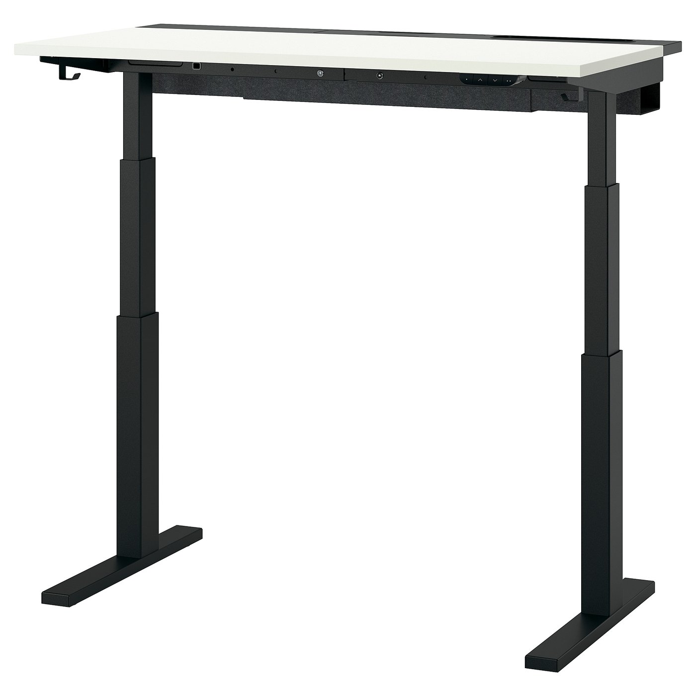 MITTZON desk sit/stand, electric white/black, 120x60 cm (471/4x235