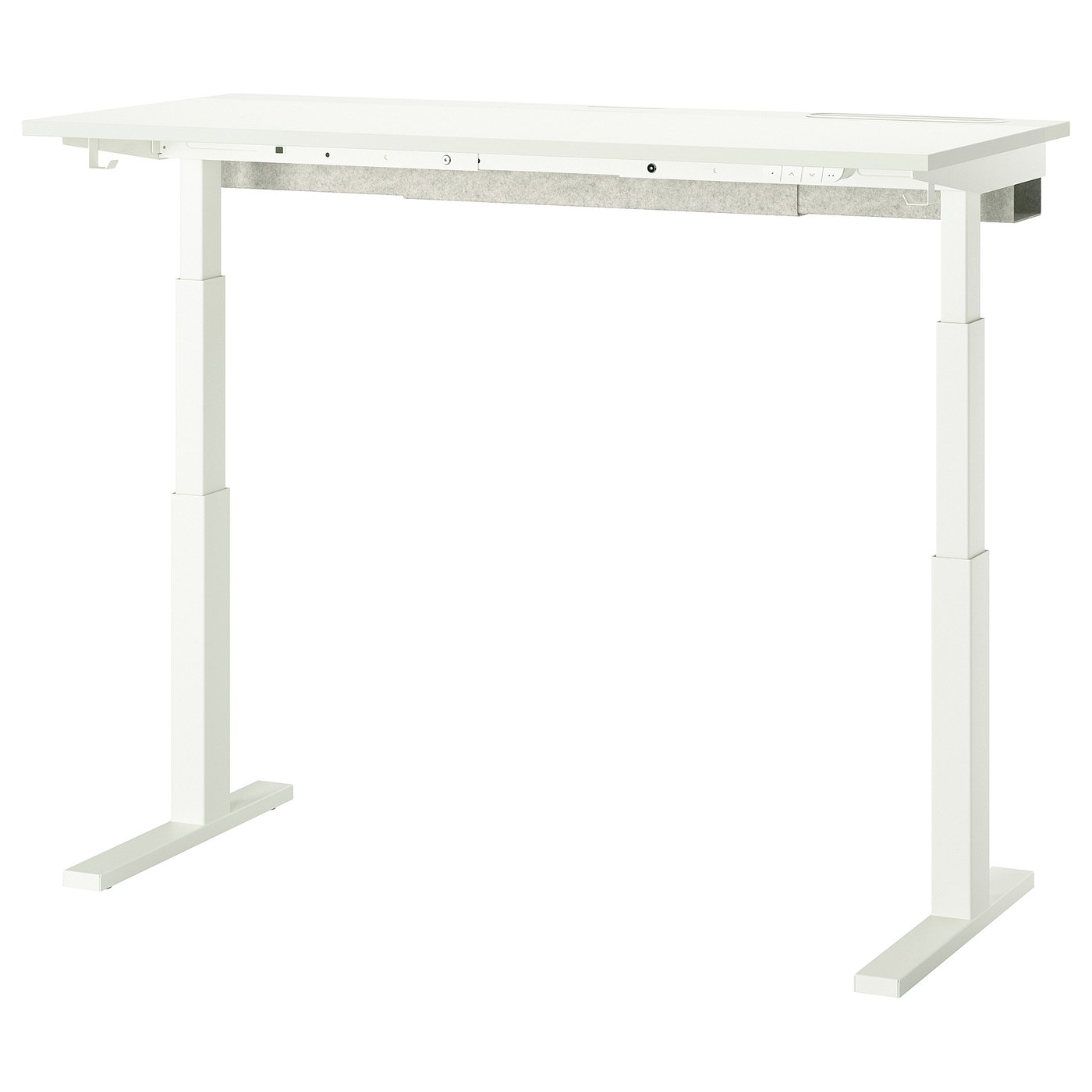 MITTZON Desk sit/stand - electric white 140x60 cm (55 1/8x23 5/8 ")