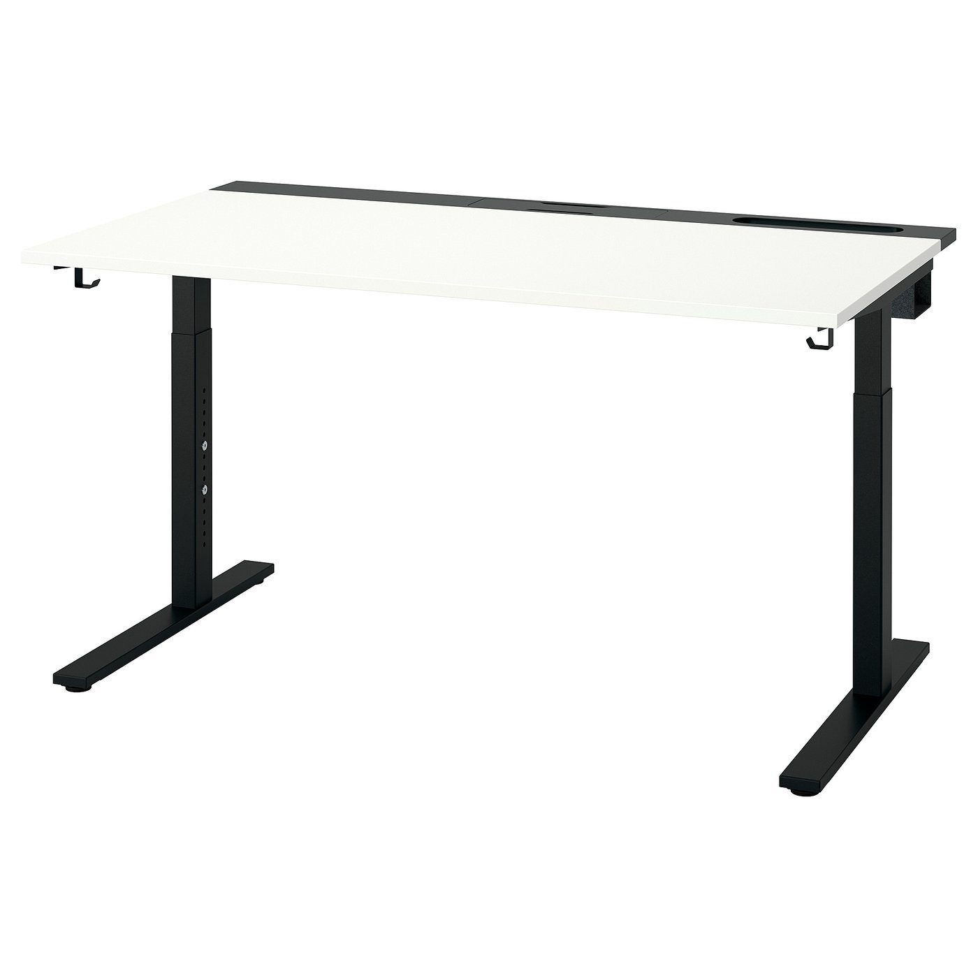 MITTZON desk, white/black, 140x80 cm (551/8x311/2