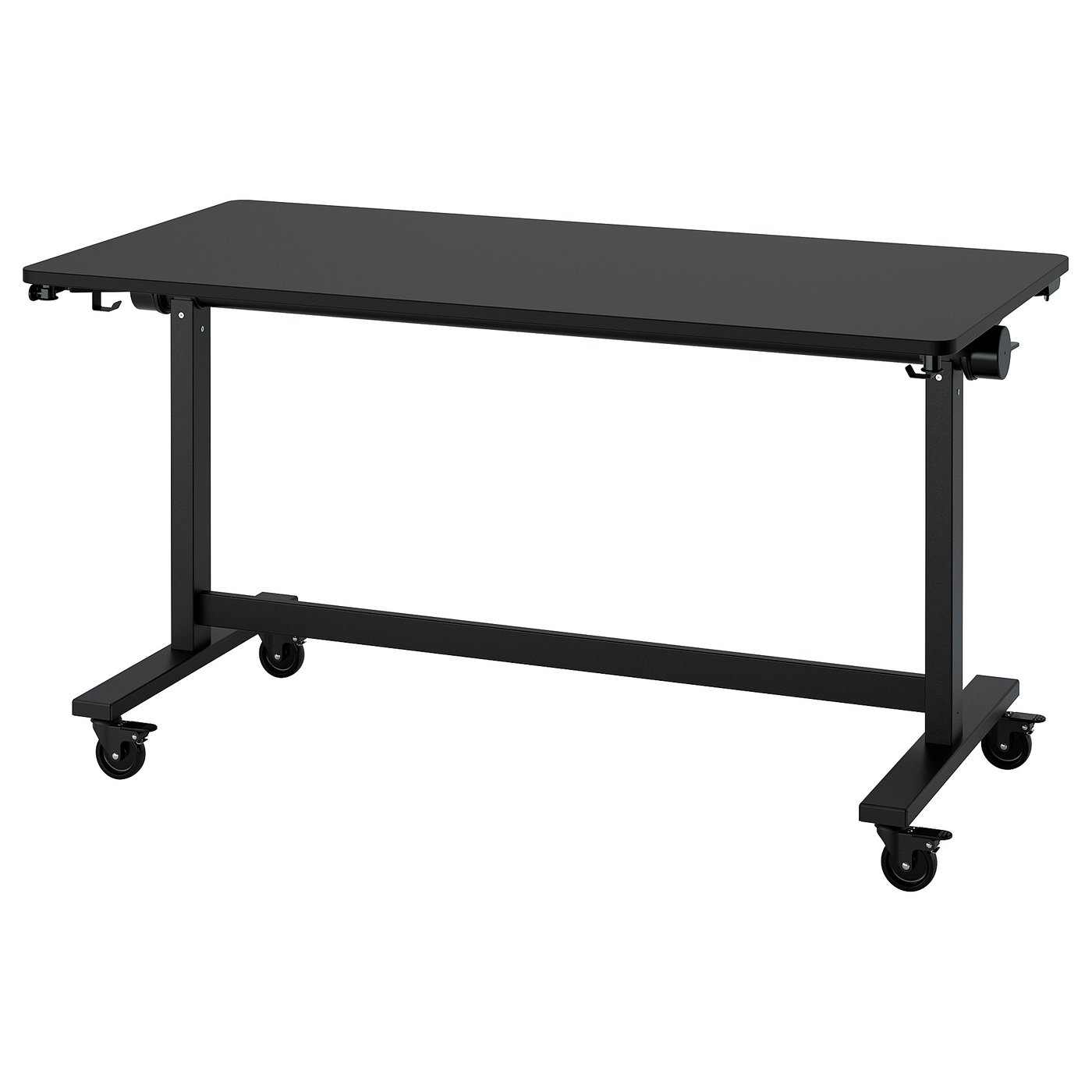 IKEAモルゲルワゴン MITTZON foldable table with castors, black, 140x70 cm (551/8x271/2
