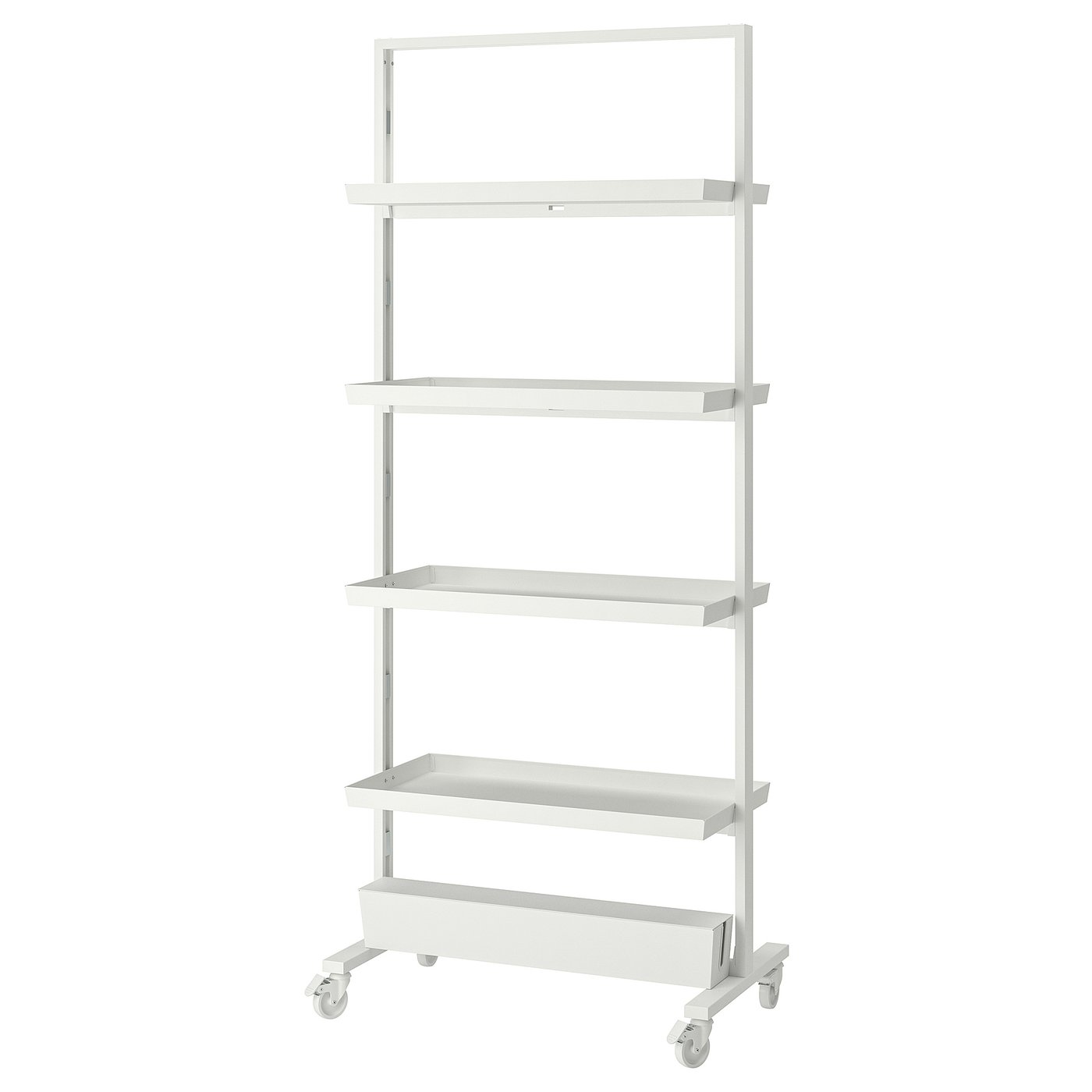 MITTZON frame w casters/disp shlf/cable box, white, 85x205 cm (331