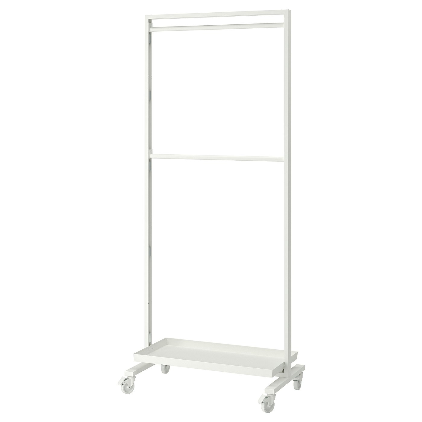 MITTZON frame w cstrs/clths rail/disp shlf, white, 85x205 cm (331