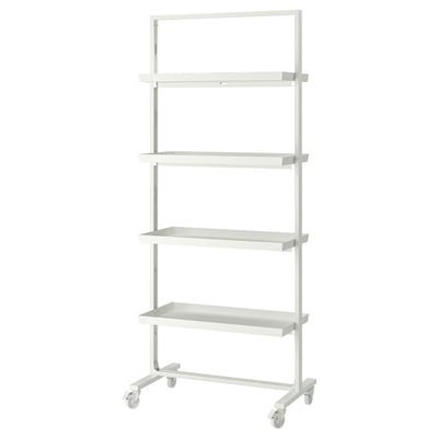 MITTZON Frame with casters/display shelf, white, 33 1/2x80 3/4 "