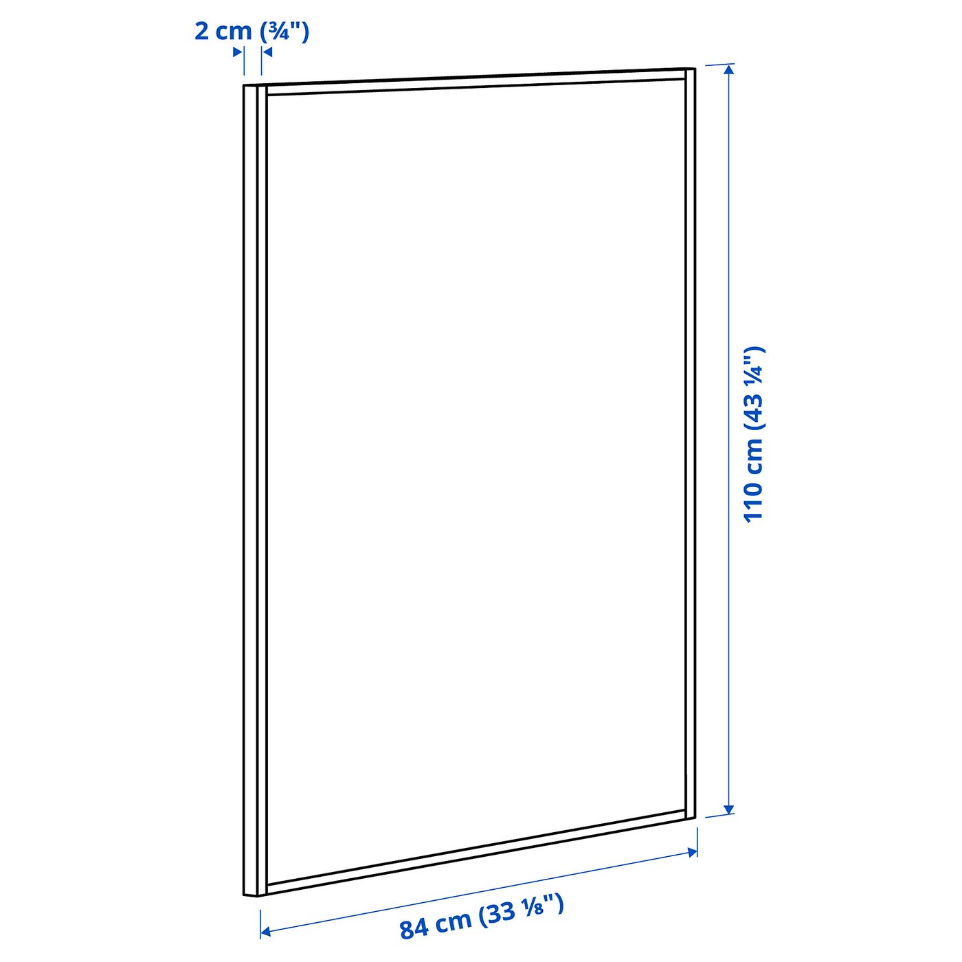 MITTZON whiteboard/noticeboard, white, 84x110x2 cm (331/8x431/4x3