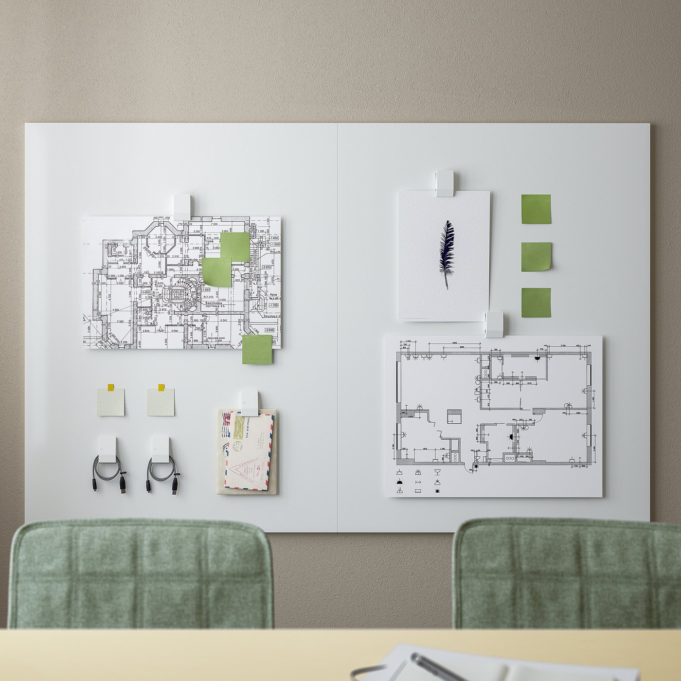 MITTZON whiteboard/noticeboard, white, 84x110x2 cm (331/8x431/4x3