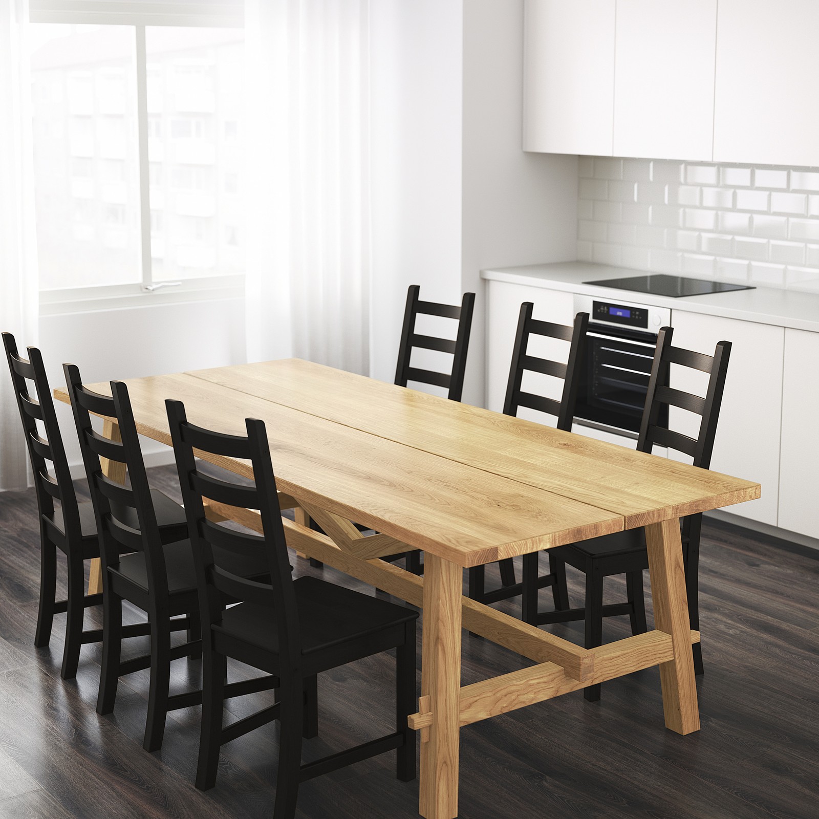 MÖCKELBY Table, oak, 921/2x393/8" (235x100 cm) IKEA