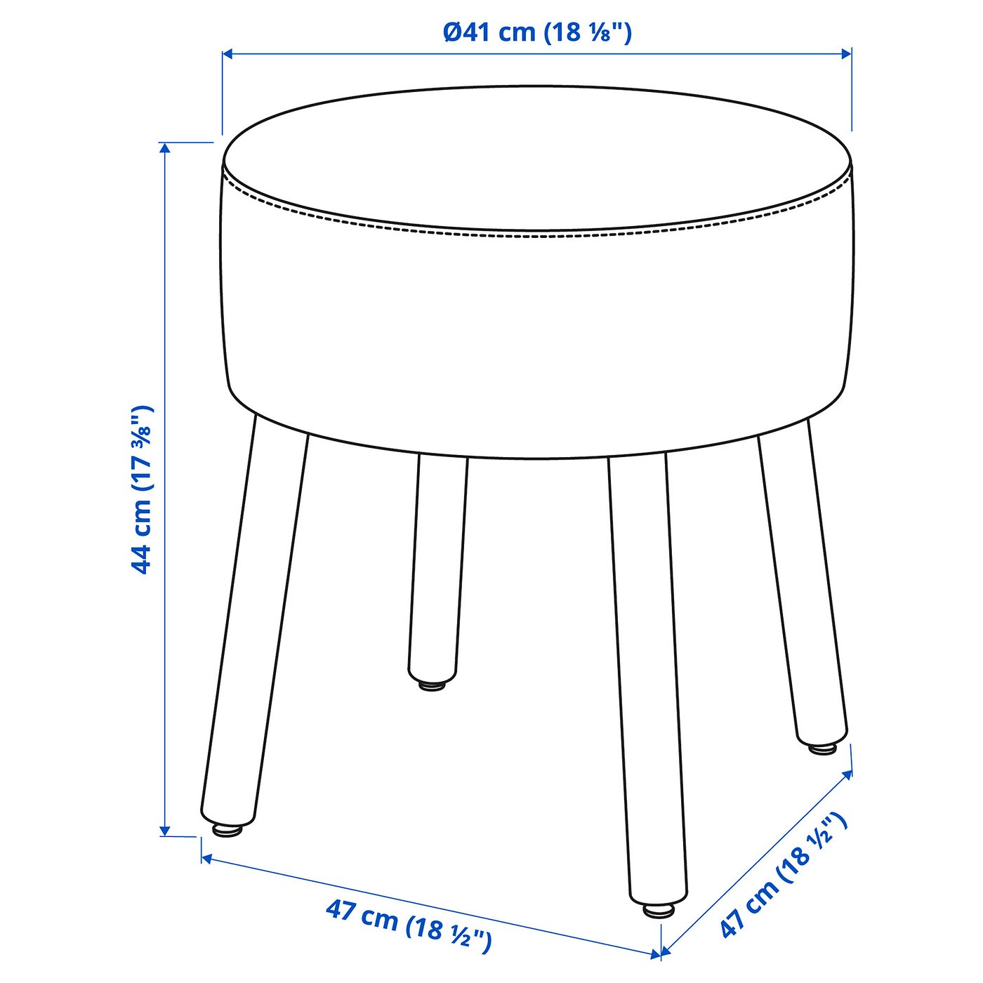 MÖRTFORS Footstool, Diseröd red, 47x47 cm (181/2x181/2