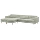 MORABO 5-seat sofa with chaise lounge, Gunnared light green/wood