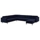 Option: MORABO Corner sofa, 6-seat w chaise lounge, Djuparp dark blue/metal
