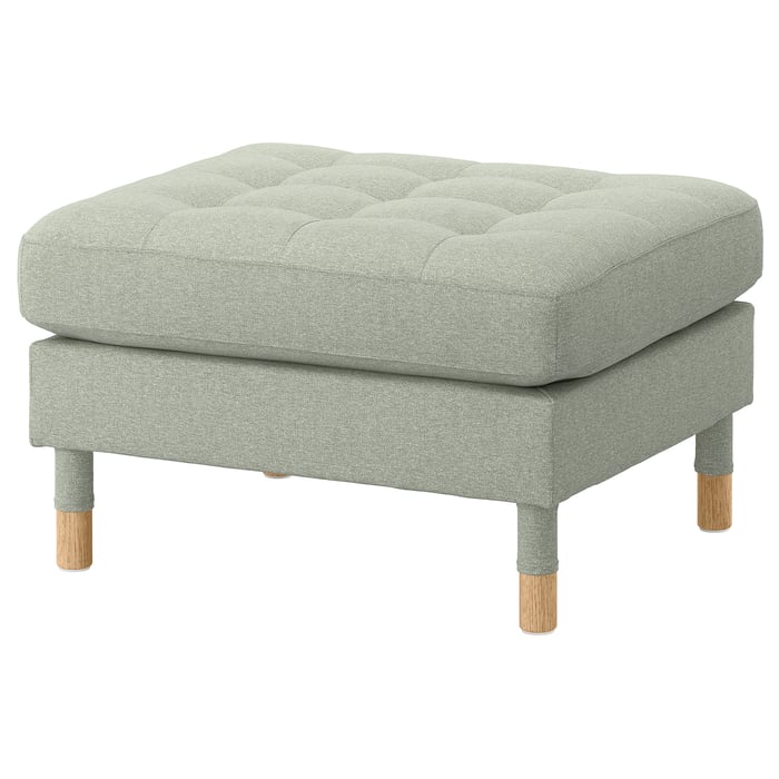 MORABO footstool, Gunnared light green/wood IKEA CA