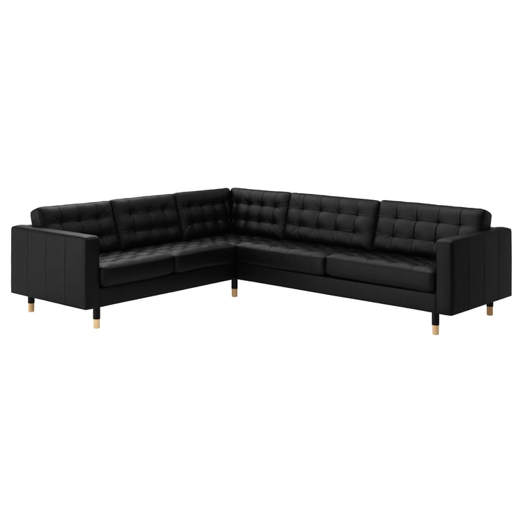 MORABO sectional, 5seat corner, Grann/Bomstad black/wood IKEA CA