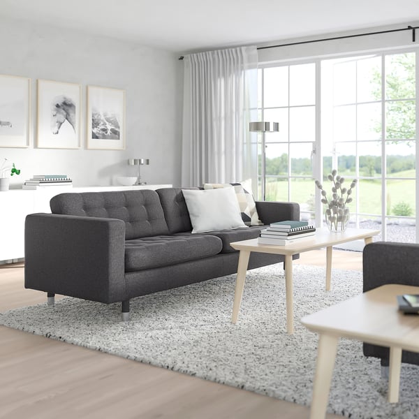 MORABO Sofa, Gunnared dark gray/metal