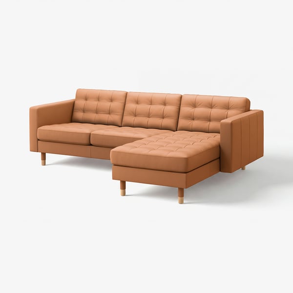 MORABO Sofa, with chaise/Grann/Bomstad golden brown/wood