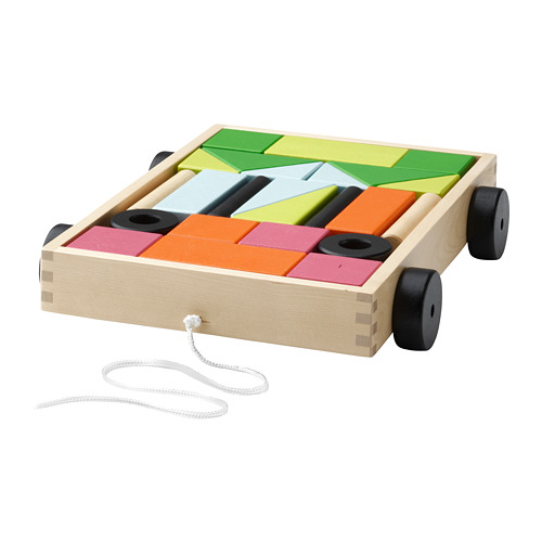 MULA 24 building blocks with wagon IKEA
