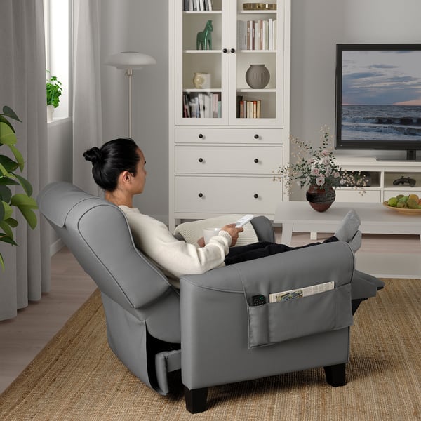 MUREN recliner, Remmarn light gray - IKEA CA