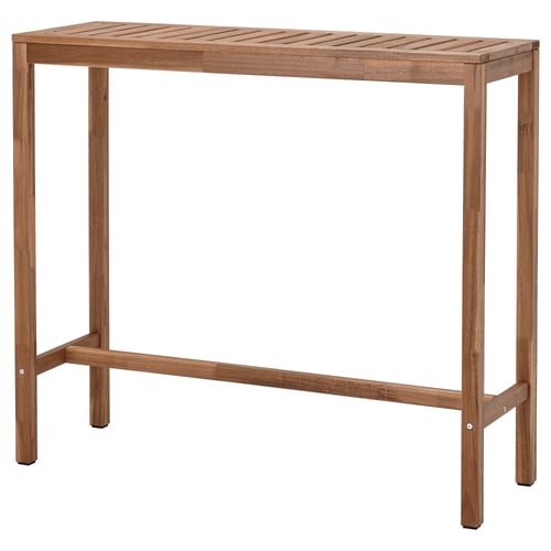 NÄMMARÖ Bar table, outdoor - light brown stained 120x40 cm (47 1/4x15 3/4 ")