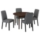 NÄSINGE / BERGMUND Table and 4 chairs, dark brown stained beech veneer/Gunnared medium grey black, 47 1/4 "