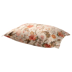 NÄSSELKLOCKA, beige floral pillow, rectangular shape, cotton-viscose blend.